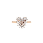Suzanne Kalan Classic Diamond Small Heart Ring in 18K Rose Gold | Fine Rings | Coveti