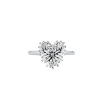 Suzanne Kalan Classic Diamond Small Heart Ring in 18K White Gold | Fine Rings | Coveti