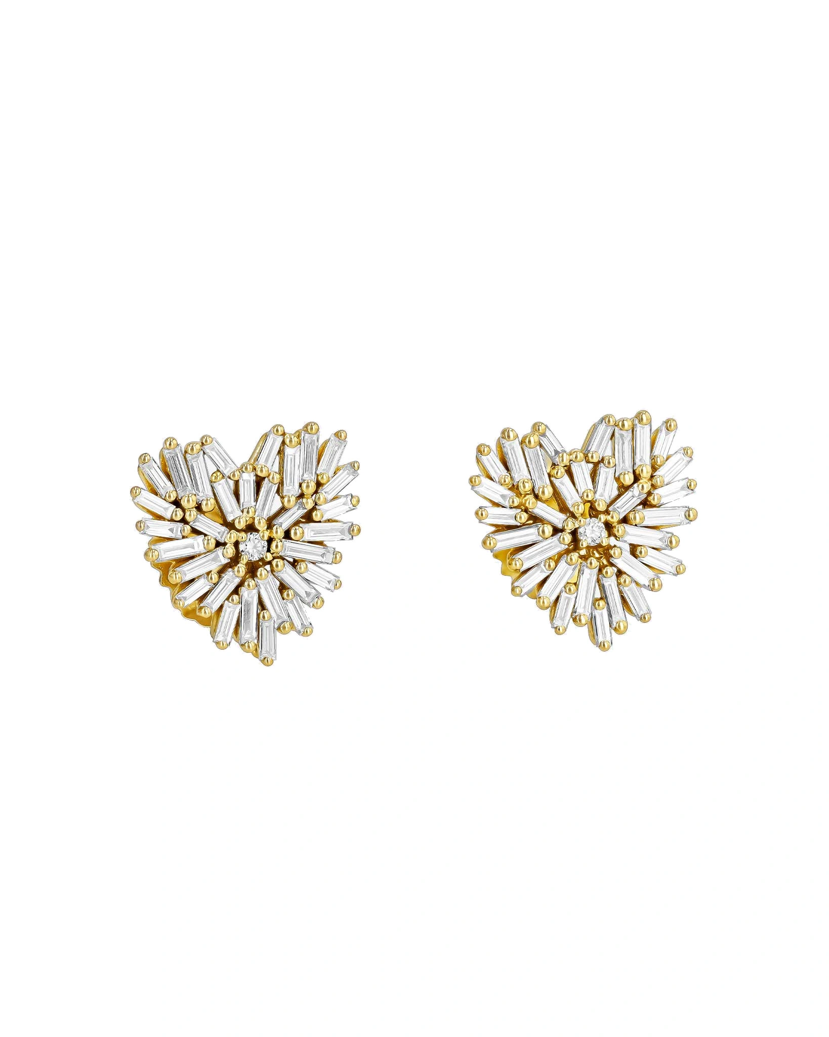 Suzanne Kalan Classic Diamond Small Heart Studs in 18K Yellow Gold Suzanne Kalan Classic Diamond Small Heart Studs in 18K Yellow Gold | Fine Earrings | Coveti