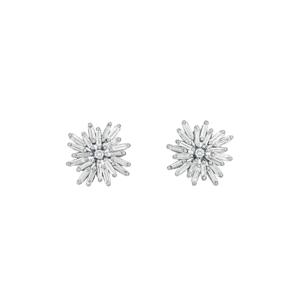 Classic Diamond Spark Studs in 18K White Gold