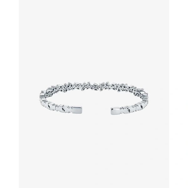 Suzanne Kalan Classic Diamond Sparkler Bangle in 18K White Gold | Fine Bracelets | Coveti