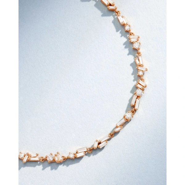 Suzanne Kalan Classic Diamond Sparkler Chain Bracelet in 18K Rose Gold | Fine Bracelets | Coveti