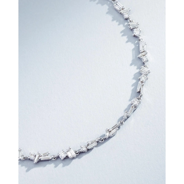 Suzanne Kalan Classic Diamond Sparkler Chain Bracelet in 18K White Gold | Fine Bracelets | Coveti
