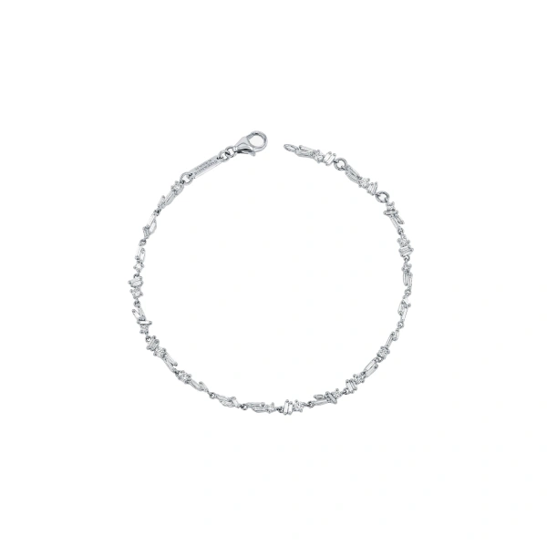 Suzanne Kalan Classic Diamond Sparkler Chain Bracelet in 18K White Gold | Fine Bracelets | Coveti