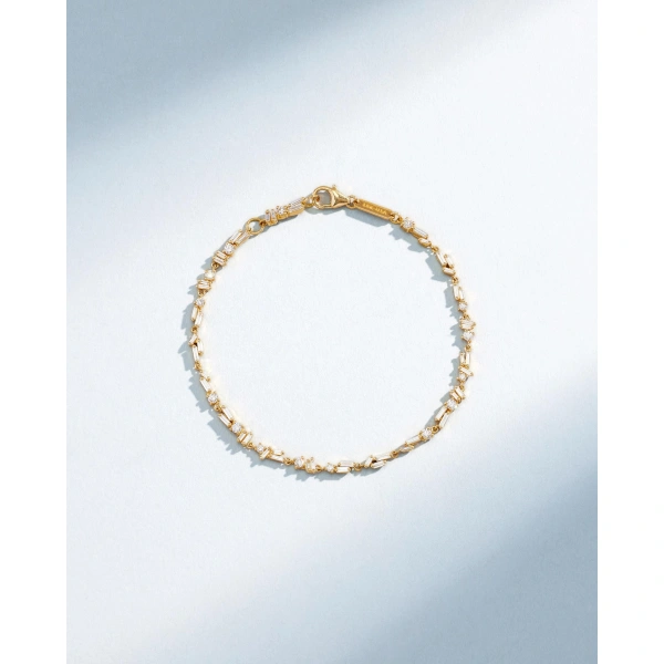 Suzanne Kalan Classic Diamond Sparkler Chain Bracelet in 18K Yellow Gold | Fine Bracelets | Coveti