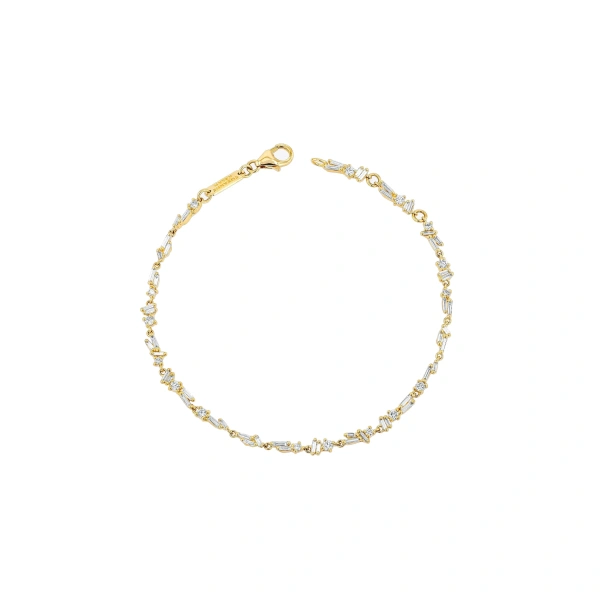 Suzanne Kalan Classic Diamond Sparkler Chain Bracelet in 18K Yellow Gold | Fine Bracelets | Coveti