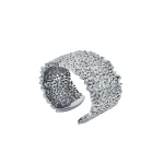 Suzanne Kalan Classic Diamond Sparkler Cuff in 18K White Gold | Fine Bracelets | Coveti