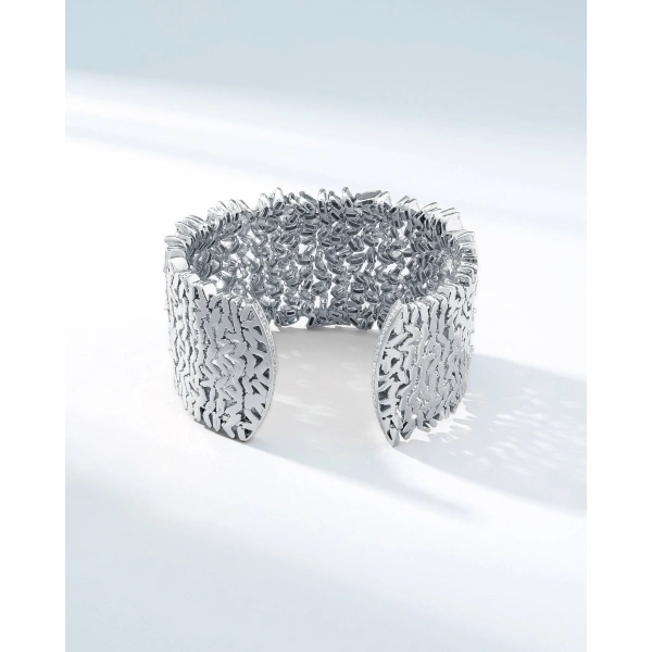 Suzanne Kalan Classic Diamond Sparkler Cuff in 18K White Gold | Fine Bracelets | Coveti