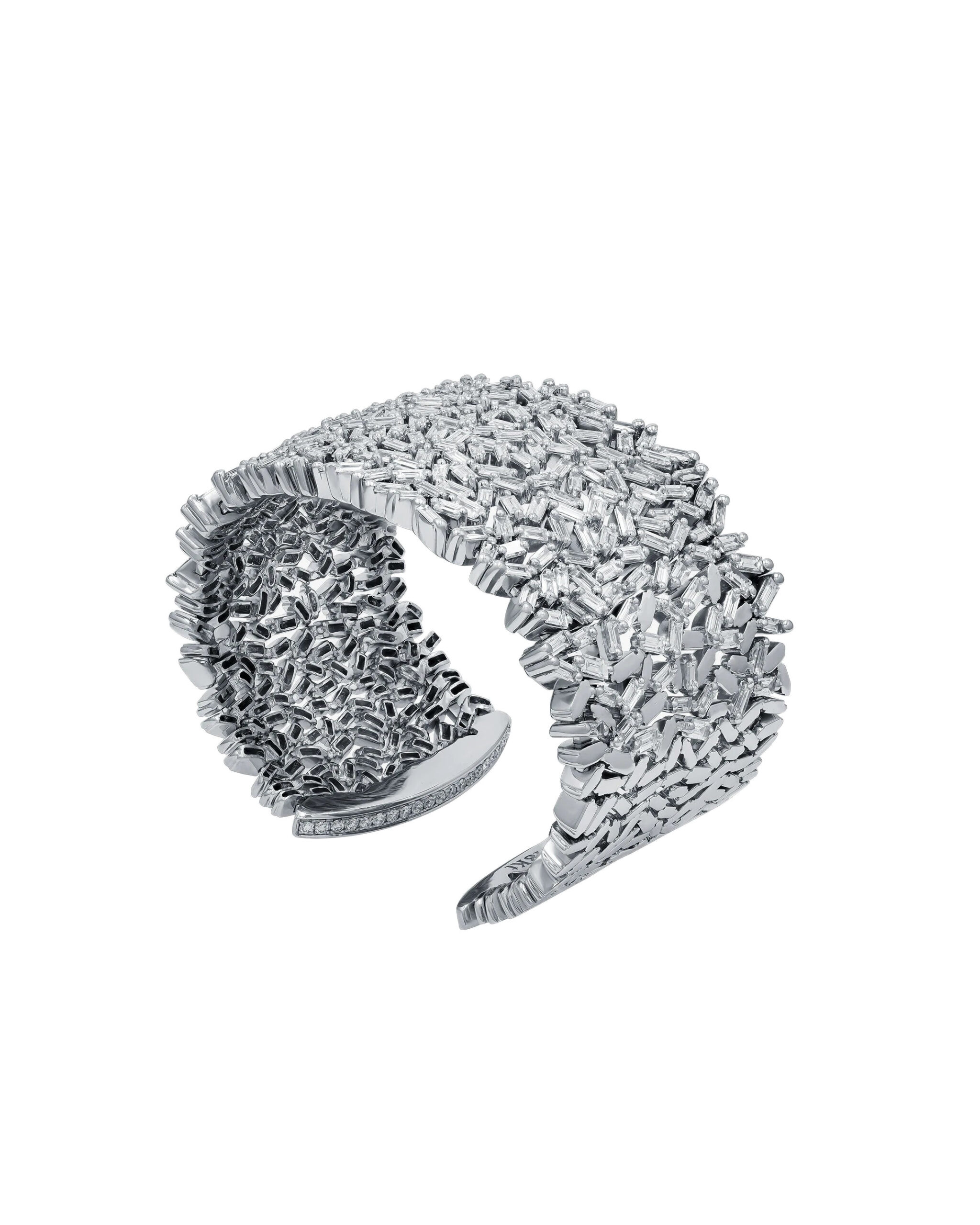 Suzanne Kalan Classic Diamond Sparkler Cuff in 18K White Gold Suzanne Kalan Classic Diamond Sparkler Cuff in 18K White Gold | Fine Bracelets | Coveti
