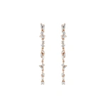 Suzanne Kalan Classic Diamond Sparkler Drop Earrings in 18K Rose Gold | Fine Earrings | Coveti