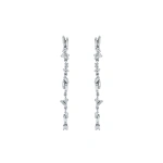 Suzanne Kalan Classic Diamond Sparkler Drop Earrings in 18K White Gold | Fine Earrings | Coveti