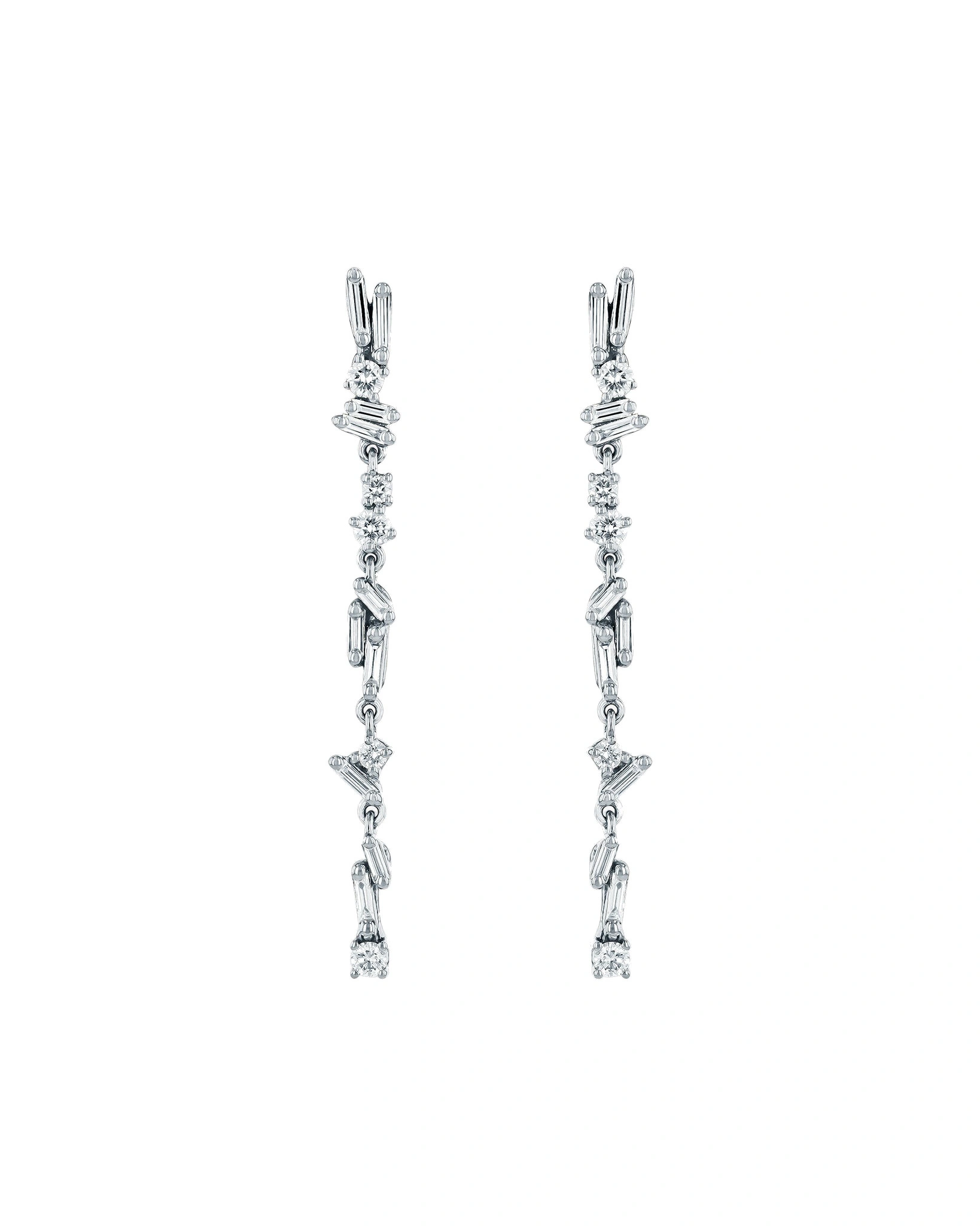Suzanne Kalan Classic Diamond Sparkler Drop Earrings in 18K White Gold Suzanne Kalan Classic Diamond Sparkler Drop Earrings in 18K White Gold | Fine Earrings | Coveti