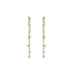 Suzanne Kalan Classic Diamond Sparkler Drop Earrings in 18K Yellow Gold | Fine Earrings | Coveti