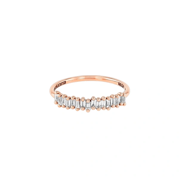 Suzanne Kalan Classic Diamond Stacker Band in 18K Rose Gold | Fine Rings | Coveti