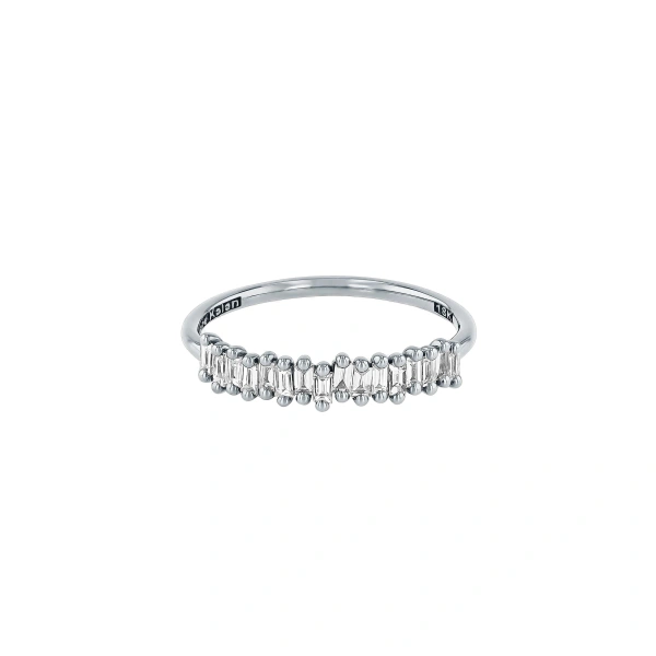 Suzanne Kalan Classic Diamond Stacker Band in 18K White Gold | Fine Rings | Coveti