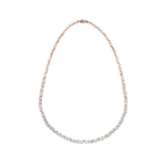 Suzanne Kalan Classic Diamond Tennis Necklace in 18K Rose Gold | Fine Necklaces | Coveti