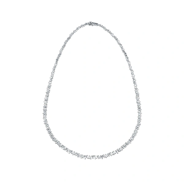 Classic Diamond Tennis Necklace in 18K White Gold