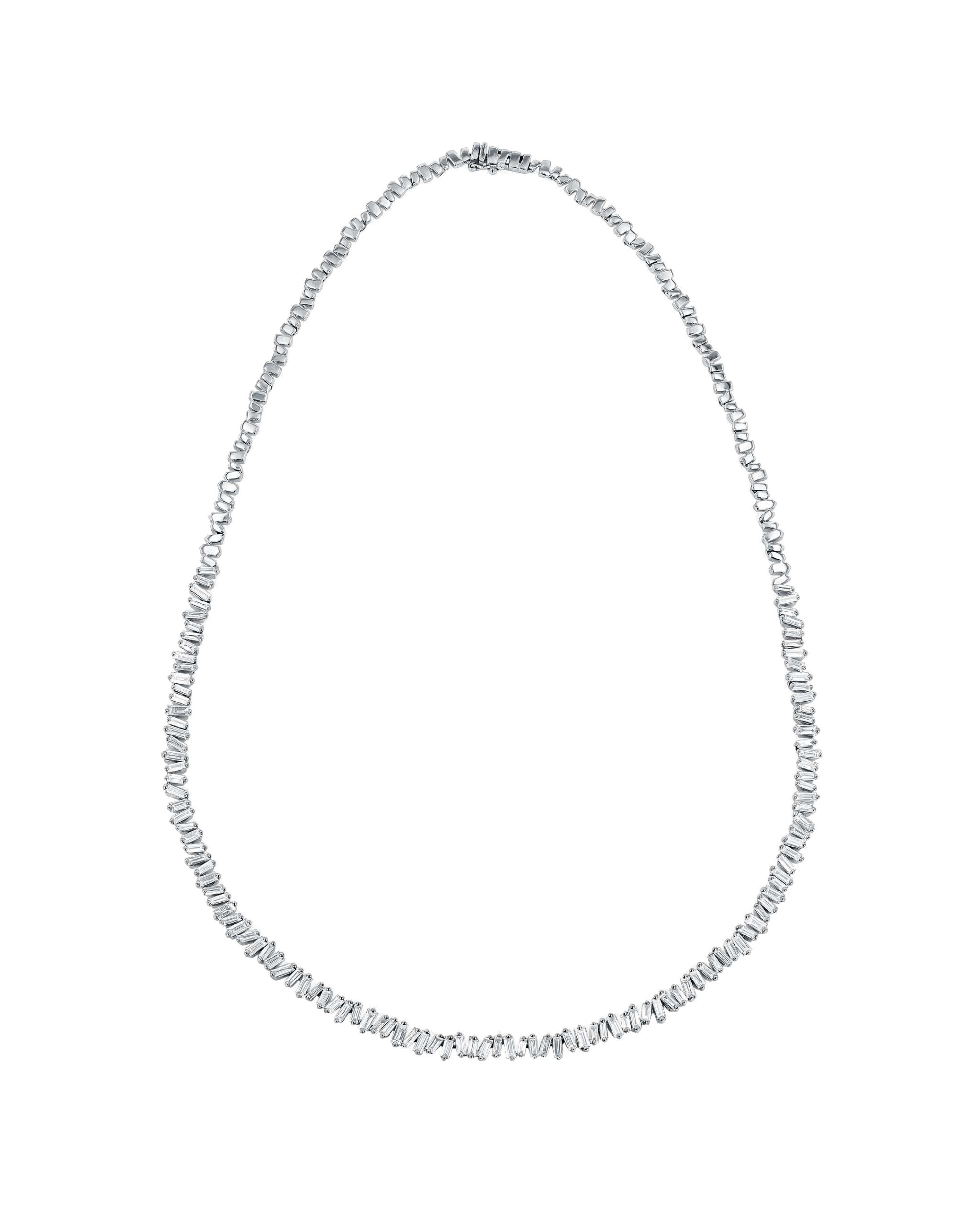 Suzanne Kalan Classic Diamond Tennis Necklace in 18K White Gold Suzanne Kalan Classic Diamond Tennis Necklace in 18K White Gold | Fine Necklaces | Coveti
