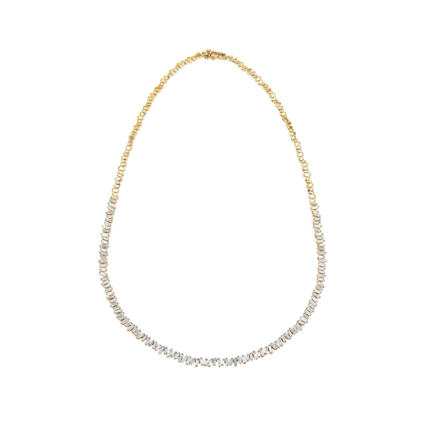 Classic Diamond Tennis Necklace in 18K Yellow Gold