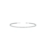 Suzanne Kalan Classic Diamond Thin Bangle in 18K White Gold | Fine Bracelets | Coveti