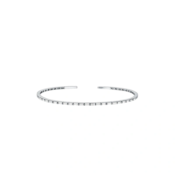 Suzanne Kalan Classic Diamond Thin Bangle in 18K White Gold | Fine Bracelets | Coveti