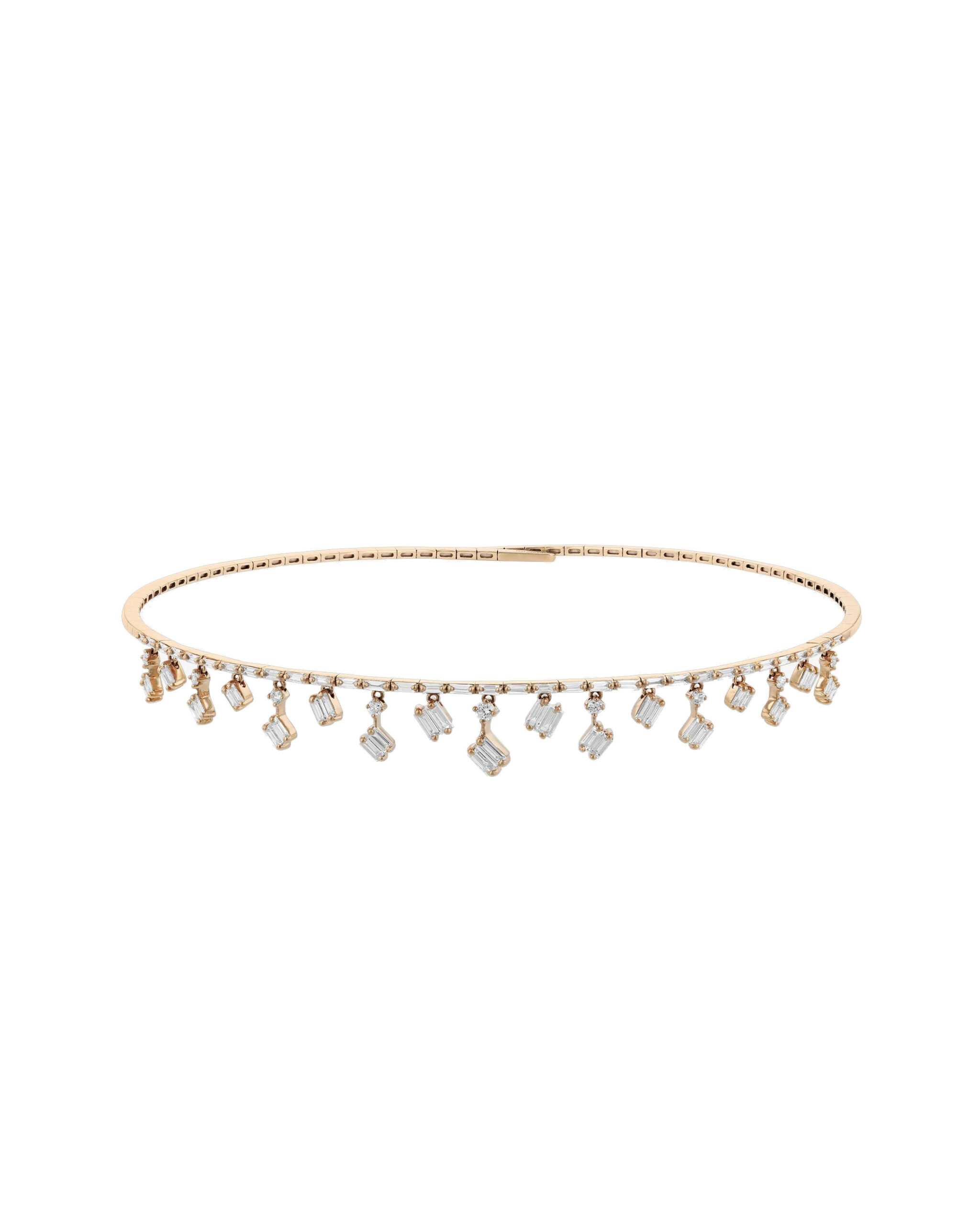 Suzanne Kalan Classic Diamond Thin Cascade Choker in 18K Rose Gold Suzanne Kalan Classic Diamond Thin Cascade Choker in 18K Rose Gold | Fine Necklaces | Coveti
