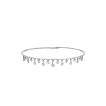 Suzanne Kalan Classic Diamond Thin Cascade Choker in 18K White Gold | Fine Necklaces | Coveti
