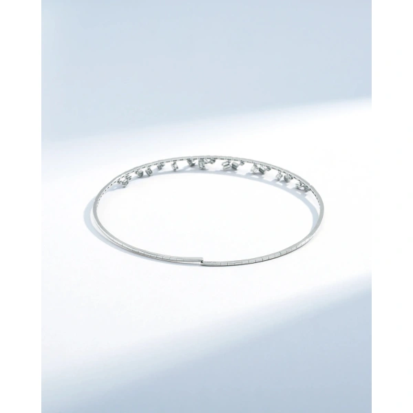 Suzanne Kalan Classic Diamond Thin Cascade Choker in 18K White Gold | Fine Necklaces | Coveti