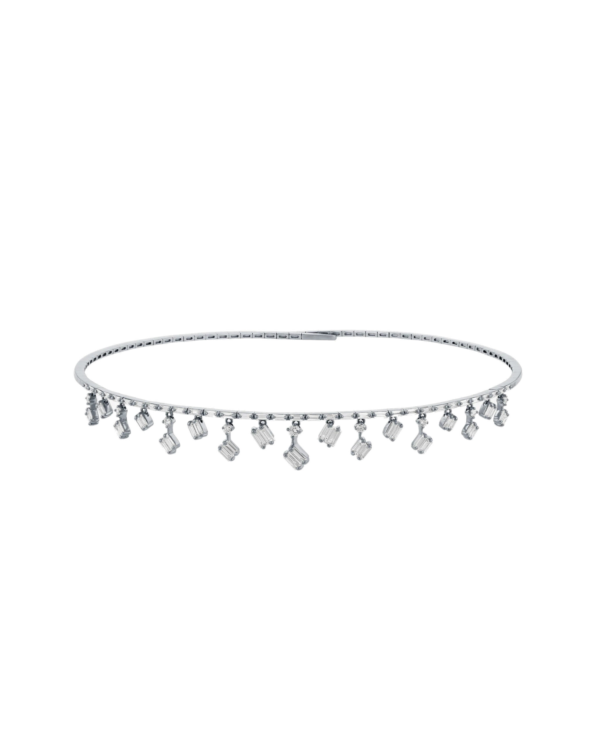 Suzanne Kalan Classic Diamond Thin Cascade Choker in 18K White Gold Suzanne Kalan Classic Diamond Thin Cascade Choker in 18K White Gold | Fine Necklaces | Coveti