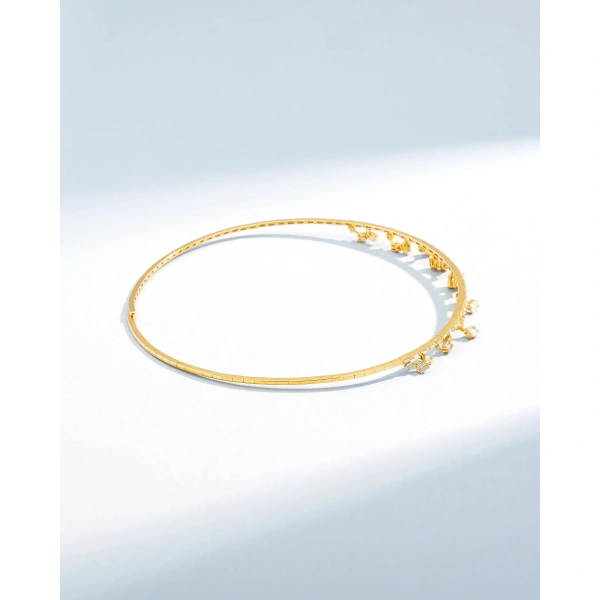 Suzanne Kalan Classic Diamond Thin Cascade Choker in 18K Yellow Gold | Fine Necklaces | Coveti