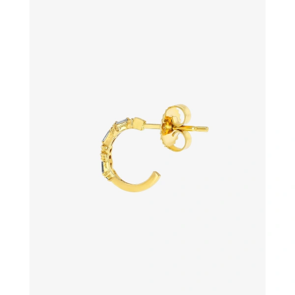 Suzanne Kalan Classic Diamond Thin Mix Mini Hoops in 18K Yellow Gold | Fine Earrings | Coveti