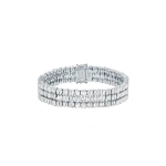 Suzanne Kalan Classic Diamond Triple Row Tennis Bracelet in 18K White Gold | Fine Bracelets | Coveti
