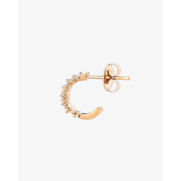Suzanne Kalan Classic Diamond ZigZag Mini Hoops in 18K Rose Gold | Fine Earrings | Coveti