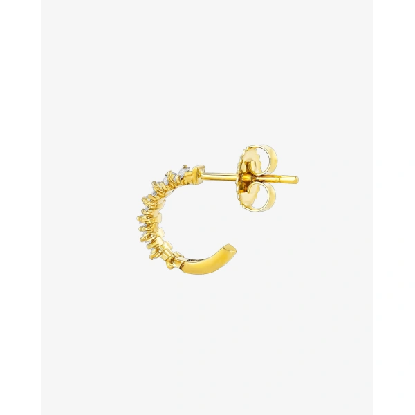Suzanne Kalan Classic Diamond ZigZag Mini Hoops in 18K Yellow Gold | Fine Earrings | Coveti