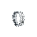 Suzanne Kalan Classic Gold Full Baguette Diamond Midi Band in 18K White Gold | Fine Rings | Coveti