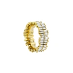Suzanne Kalan Classic Gold Full Baguette Diamond Midi Band in 18K Yellow Gold | Fine Rings | Coveti