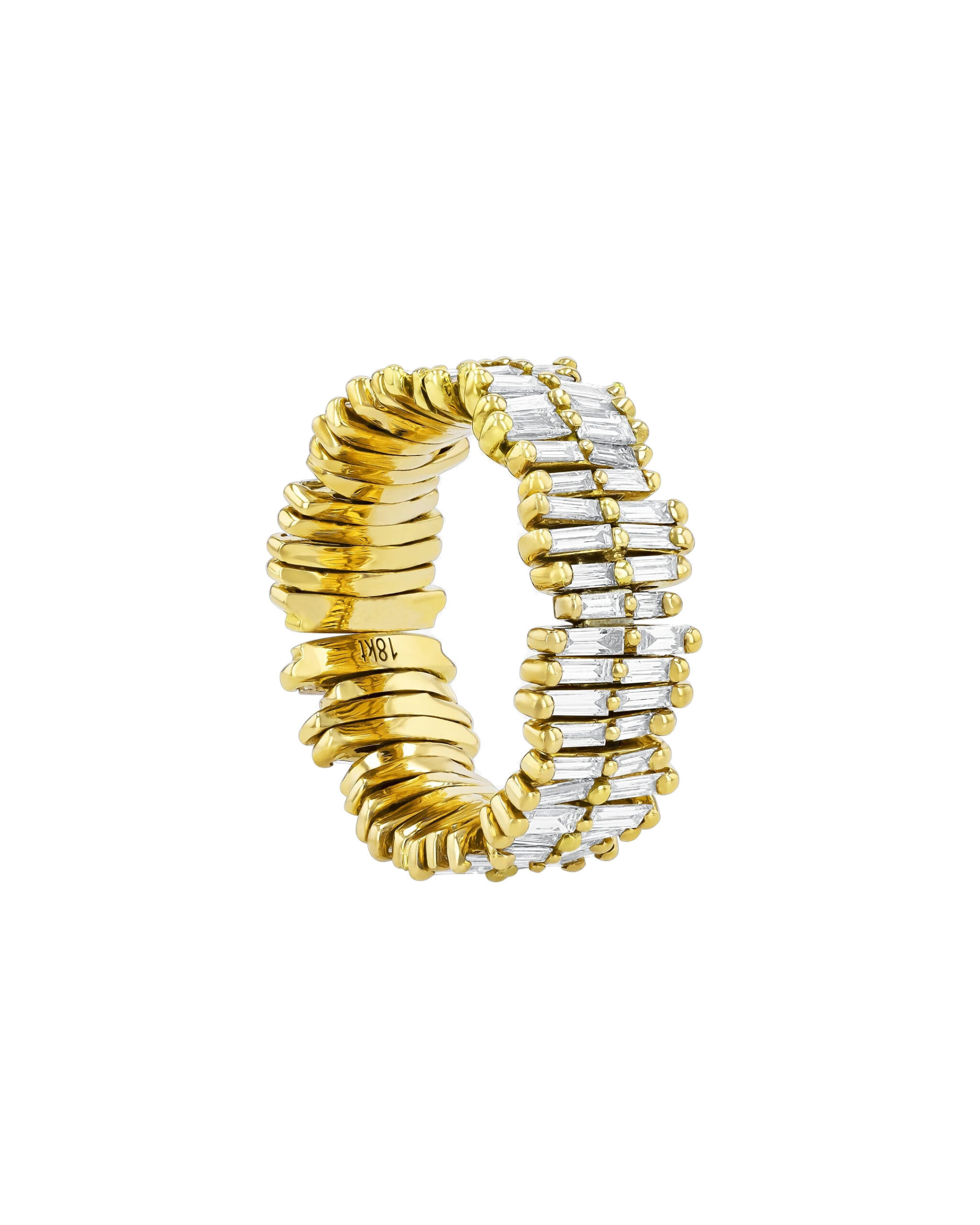 Suzanne Kalan Classic Gold Full Baguette Diamond Midi Band in 18K Yellow Gold Suzanne Kalan Classic Gold Full Baguette Diamond Midi Band in 18K Yellow Gold | Fine Rings | Coveti