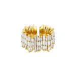 Suzanne Kalan Classic Gold Full Baguette Diamond Milli Band in 18K Yellow Gold, Ref. BAR676-YG | Fine Rings | Coveti