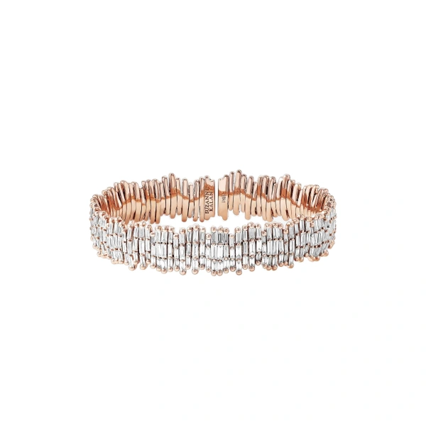 Classic Gold Full Baguette Milli Bangle in 18K Rose Gold, Ref. AKB209-RGX