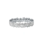 Suzanne Kalan Classic Gold Full Baguette Milli Bangle in 18K White Gold, Ref. AKB209-WG | Fine Bracelets | Coveti