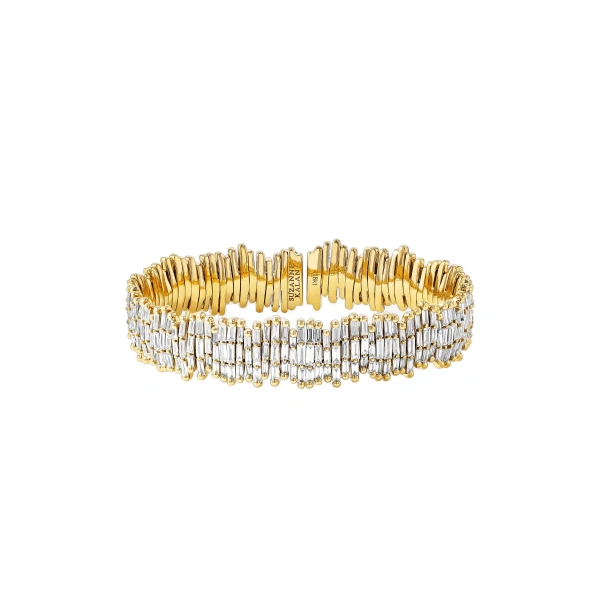Suzanne Kalan Classic Gold Full Baguette Milli Bangle in 18K Yellow Gold, Ref. AKB209-YGX | Fine Bracelets | Coveti