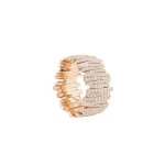 Suzanne Kalan Classic Gold Full Pave Diamond Milli Band in 18K Rose Gold | Fine Rings | Coveti