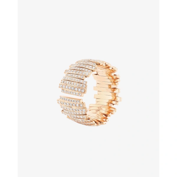 Suzanne Kalan Classic Gold Full Pave Diamond Milli Band in 18K Rose Gold | Fine Rings | Coveti