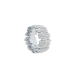 Suzanne Kalan Classic Gold Full Pave Diamond Milli Band in 18K White Gold | Fine Rings | Coveti