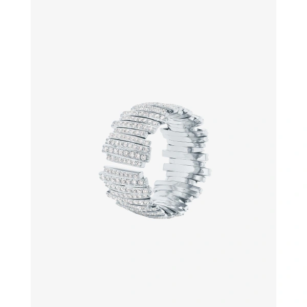 Suzanne Kalan Classic Gold Full Pave Diamond Milli Band in 18K White Gold | Fine Rings | Coveti