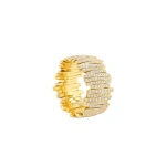Suzanne Kalan Classic Gold Full Pave Diamond Milli Band in 18K Yellow Gold | Fine Rings | Coveti