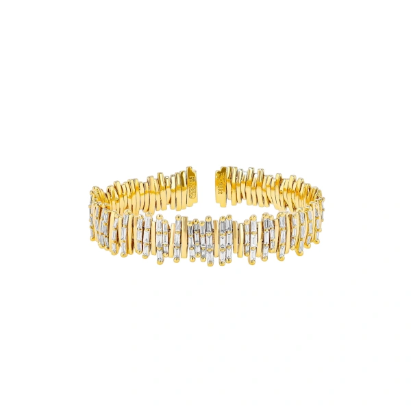 Classic Gold Half Baguette Milli Bangle in 18K Yellow Gold