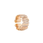 Suzanne Kalan Classic Gold Half Pave Diamond Milli Band in 18K Rose Gold | Fine Rings | Coveti