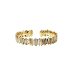Suzanne Kalan Classic Gold Half Pave Milli Bangle in 18K Yellow Gold | Fine Bracelets | Coveti