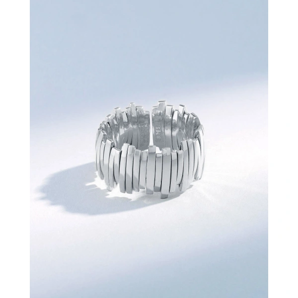 Suzanne Kalan Classic Gold Milli Band in 18K White Gold | Fine Rings | Coveti